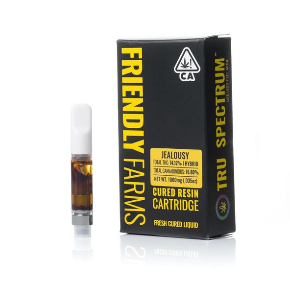 Friendly Farms Cured Resin Vape Cartridge 1.0g Hybrid Jealousy