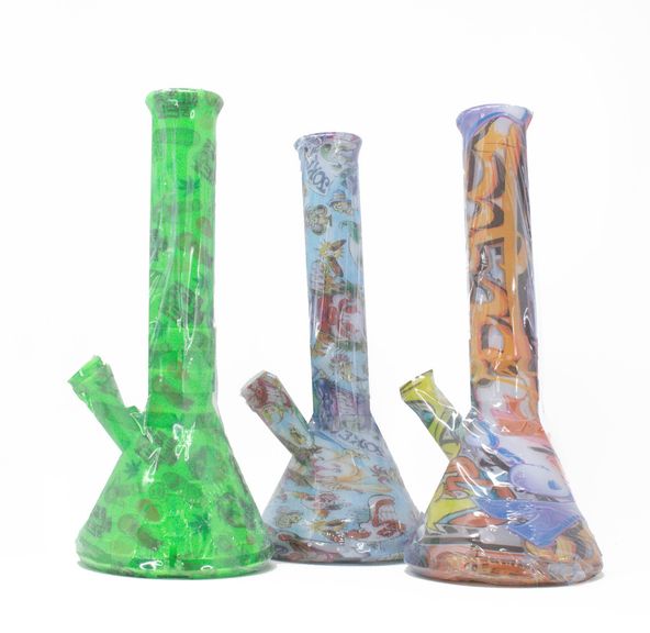 13.5" Silicone Beaker Bong- Assorted Designs