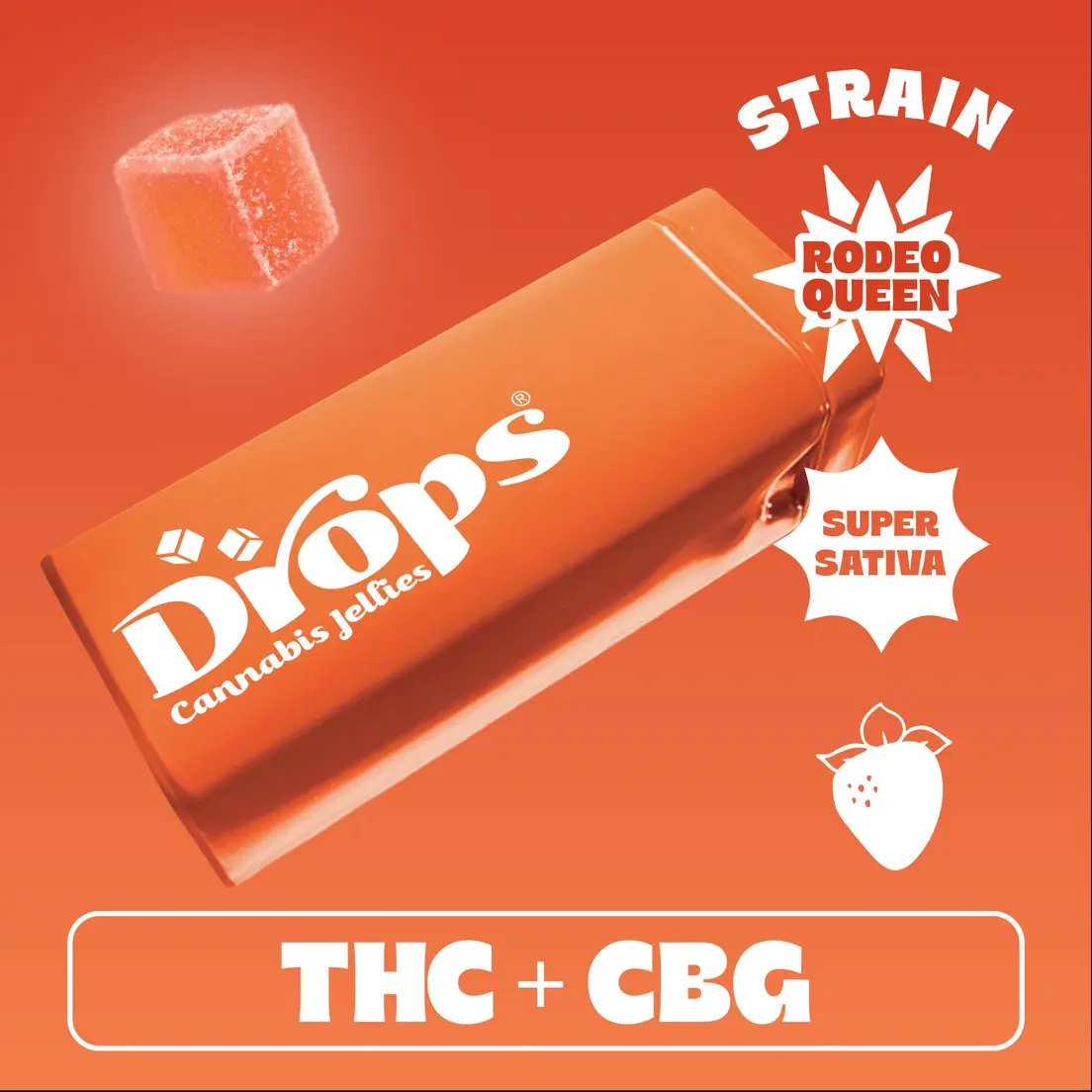 Drops 20pk Strawberry Gummies 100mg THC / 100mg CBG