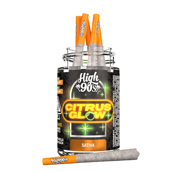 High 90s | Infused Prerolls | 5 x .5g | Bubble Hash | Citrus Glow