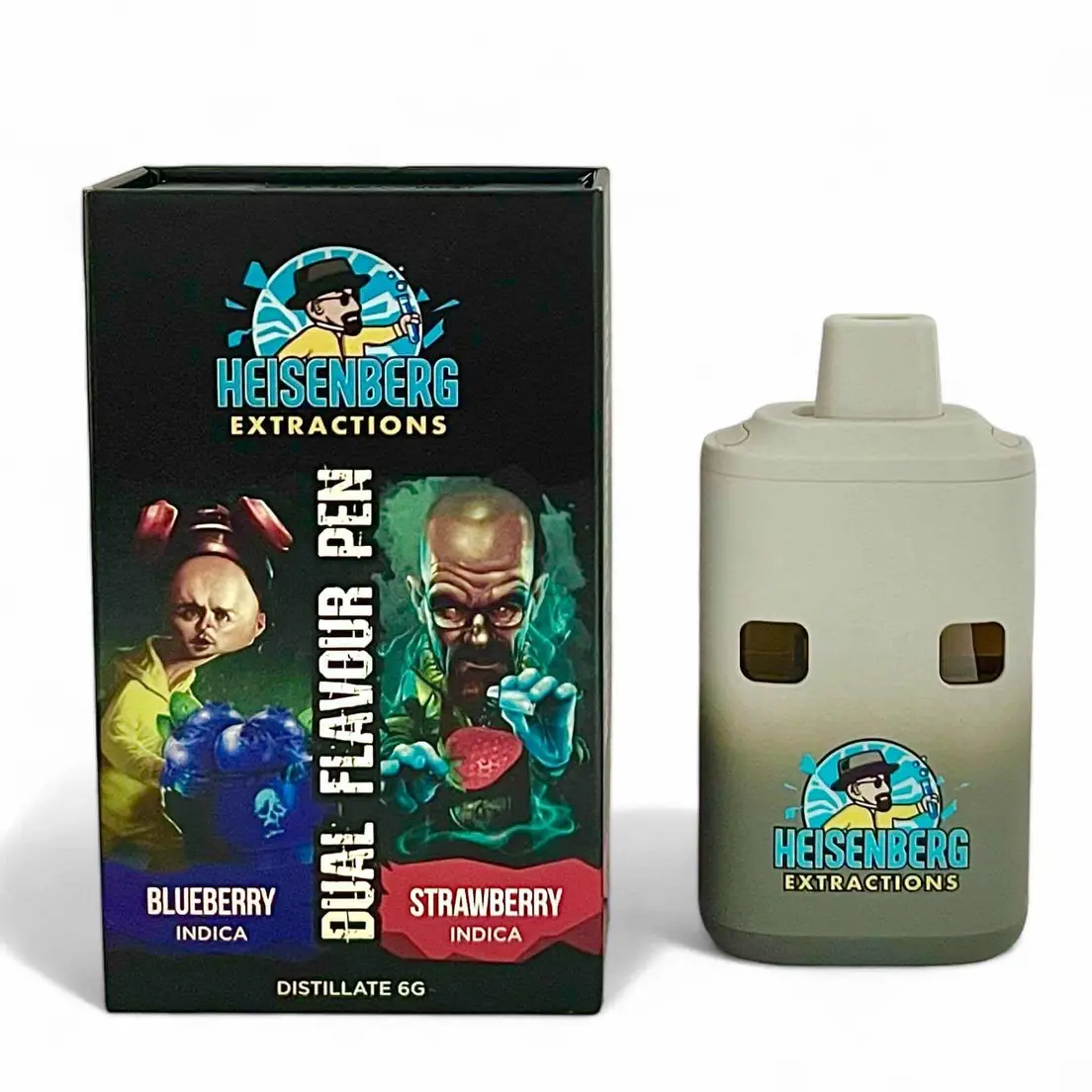 HEISENBERG DUAL CHAMBER VAPE – BLUEBERRY INDICA + STRAWBERRY INDICA (3 GRAM + 3 GRAM)