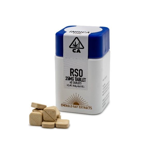 Emerald Bay Extracts 25mg RSO Tablets Indica Biscotti 1000mg