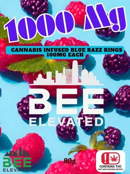 Bee Elevated 1000mg Gummy Rings - Blue Razz