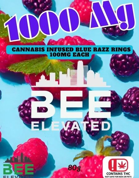 Bee Elevated 1000mg Gummy Rings - Blue Razz