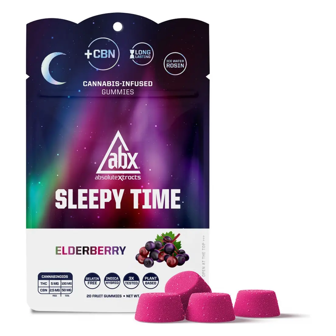 ABX - Elderberry 2:1 THC:CBN Sleepy Time Solventless Gummies - 150mg
