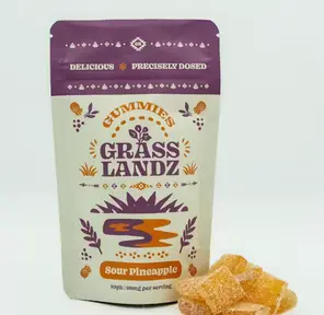 Grasslandz Sour Pineapple Gummies - 100mg THC