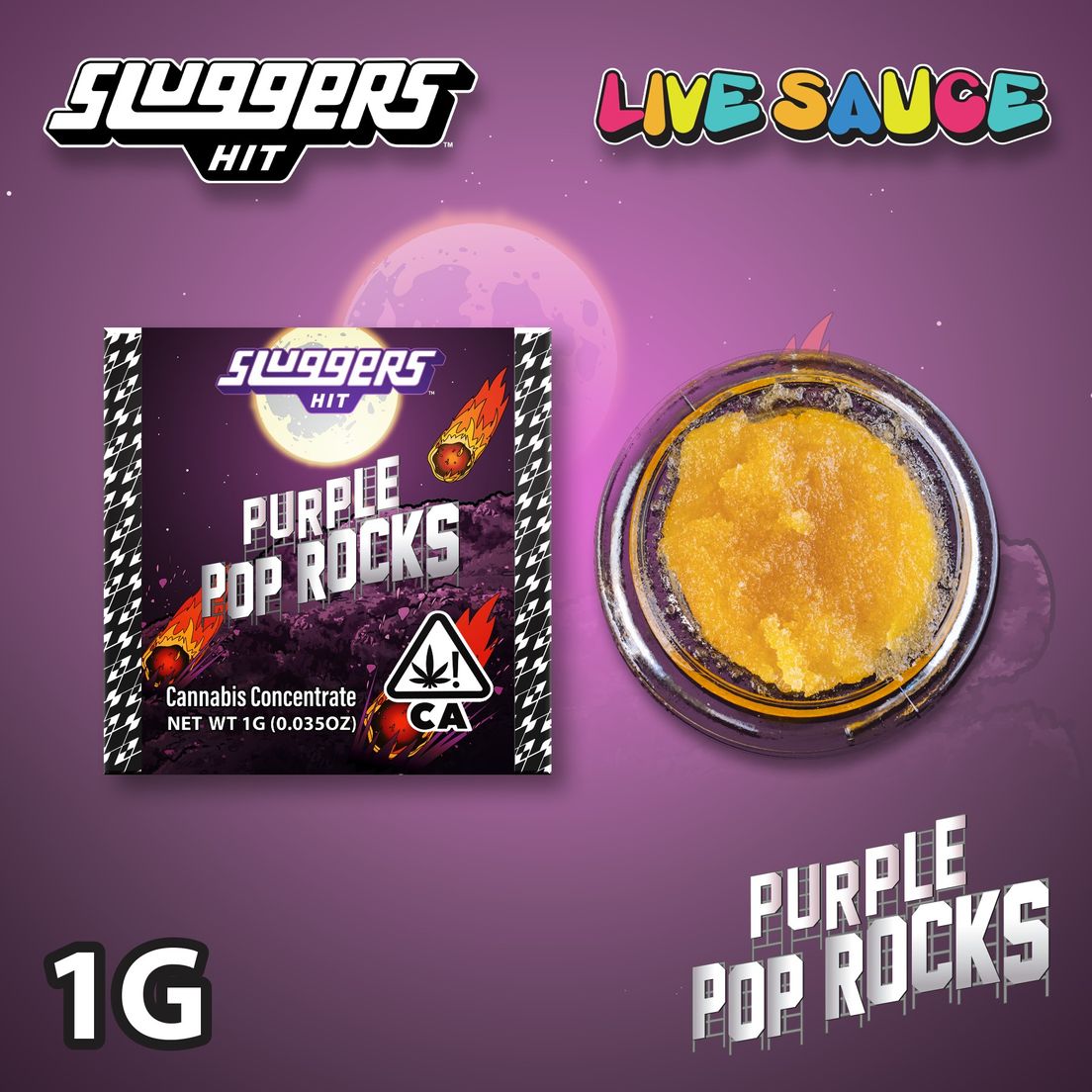 Sluggers Live Sauce Purple Pop Rocks 1g
