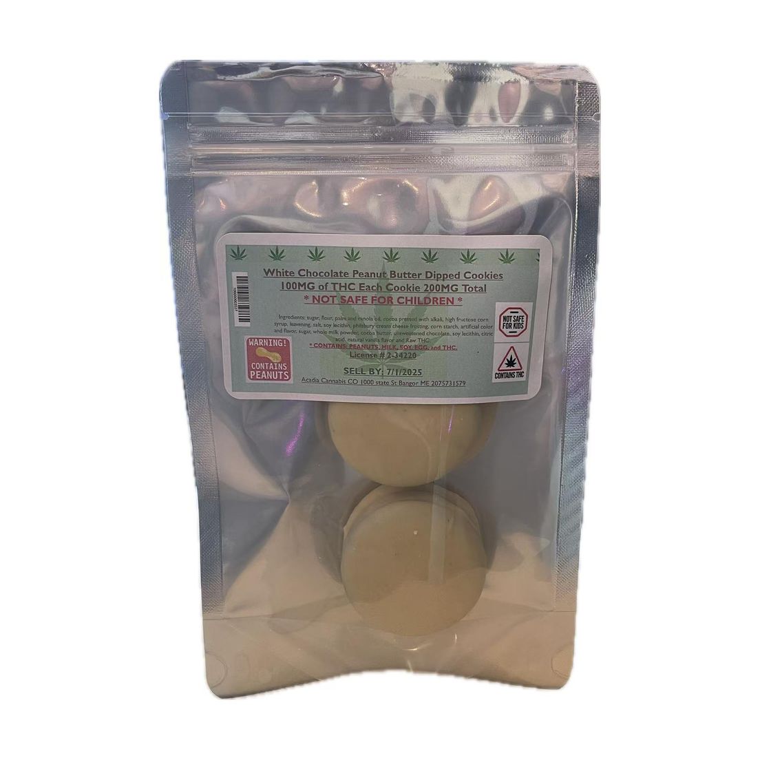Acadia - White Chocolate Covered Cookies - 200mg