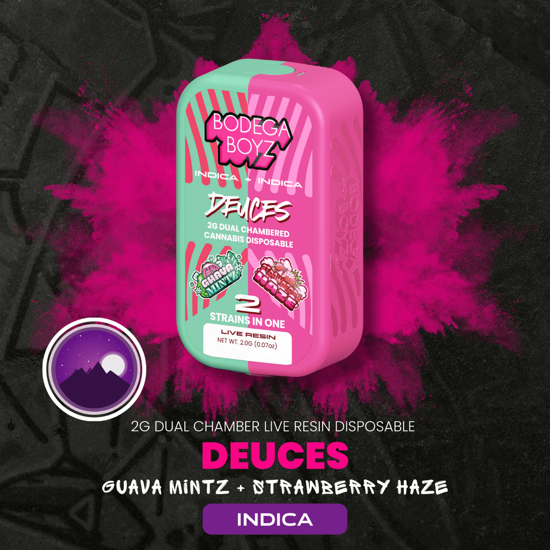 Bodega Boys Deuces 2G Disposable (GUAVA MINTZ & STRAWBERRY HAZE)