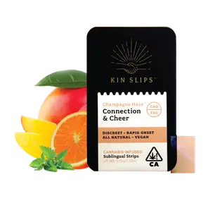 Kin Slips Sublingual Strips Champagne Haze 1:1 10pk (CBD 10mg/THC 10mg ea)
