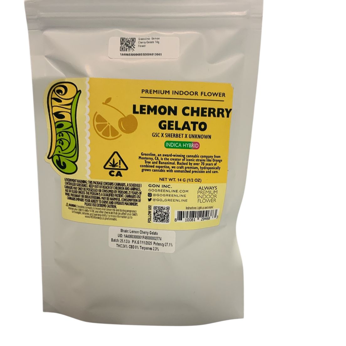Greenline - Lemon Cherry Gelato 14g Flower