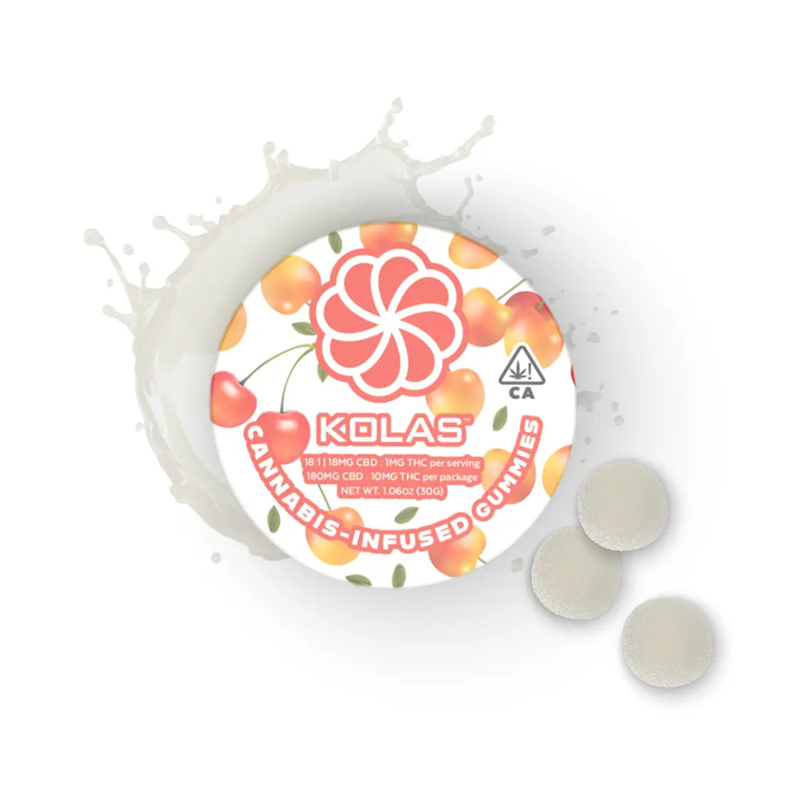 Kolas Gummies White Cherry Blossom 10mg THC / 180mg CBD