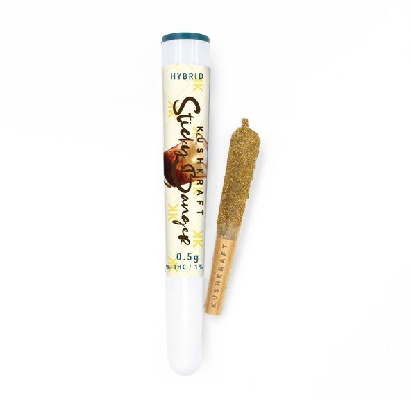 1 x 0.5g Infused Sticky Banger Pre-Roll Indica Banana Russian Cream Donny Burger by KushKraft