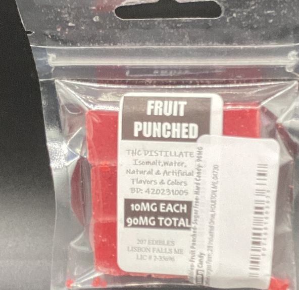 207 Edibles- Fruit Punched- Sugar Free- Hard Candy- 90MG