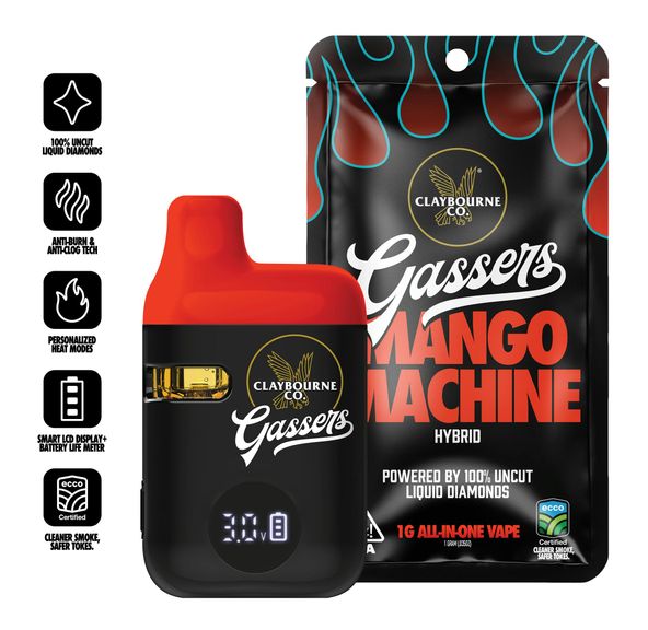 Claybourne Co. - Gassers Liquid Diamonds AIO - 1g - Mango Machine