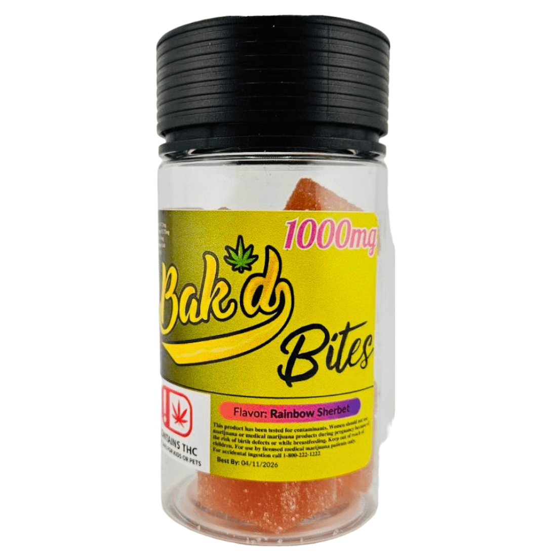 Bites 1000MG Gummies (Rainbow Sherbet)