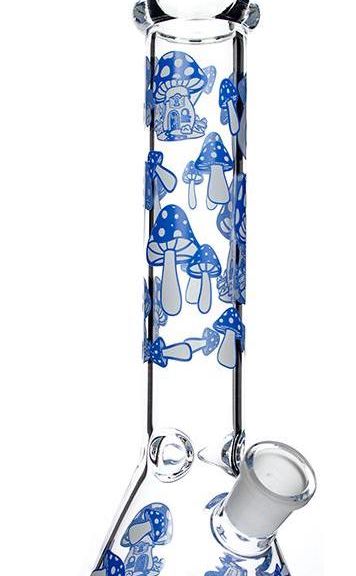 Bong - Glow-In-The-Dark Blue Mushroom