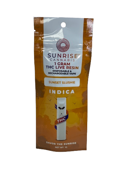 SUNRISE CANNABIS SUNSET SLUSHIE LIVE RESIN DISPOSABLE 1G