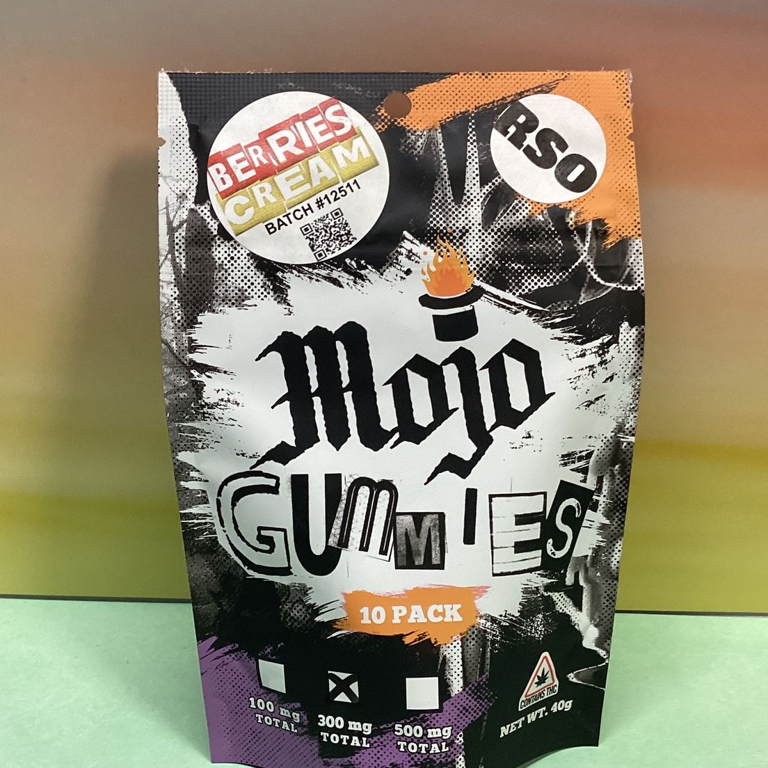 Mojo Medibles- Berries and Cream- Gummies- RSO- 300mg
