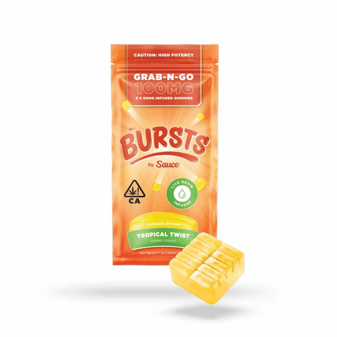 Bursts - THC Gummies (White Peach)