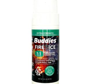 Buddies - Fire & Ice - Roll On - 1:1 250mg THC: 250mg CBD - 3 Oz
