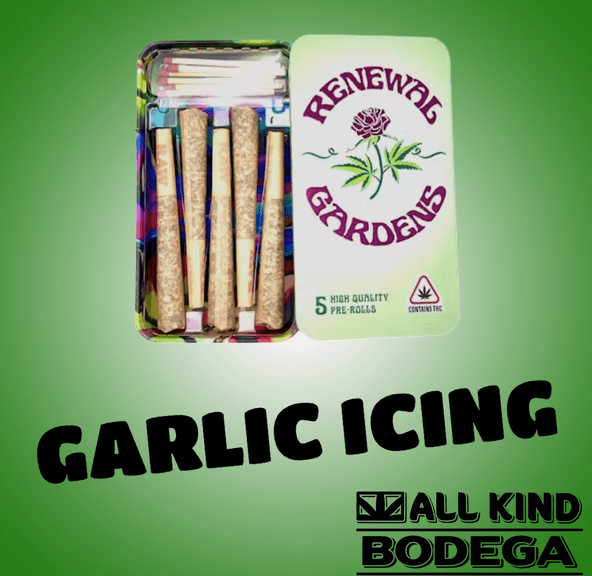 Garlic Icing .5g preroll 5 pack (2.5g total) (@RenewalGardens)