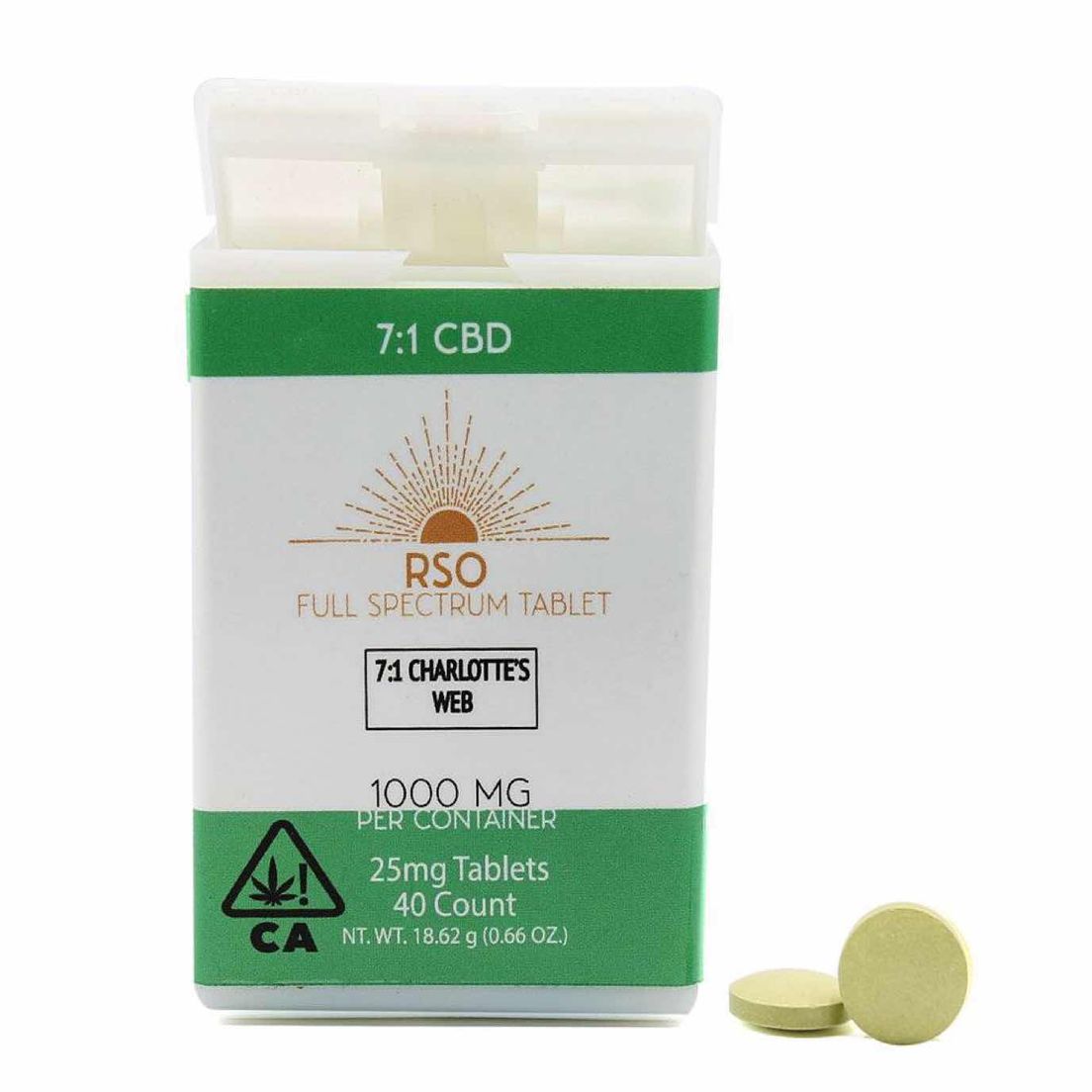 25 mg Tablets - 7:1 CBD - Charlottes Web - 1000 mg Package