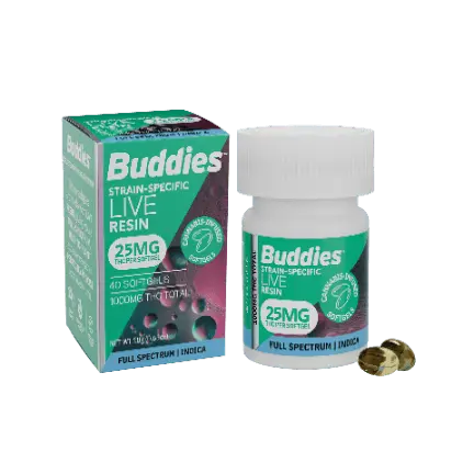 Buddies RSO Soft Gels Indica 25mg 40pk 1000mg