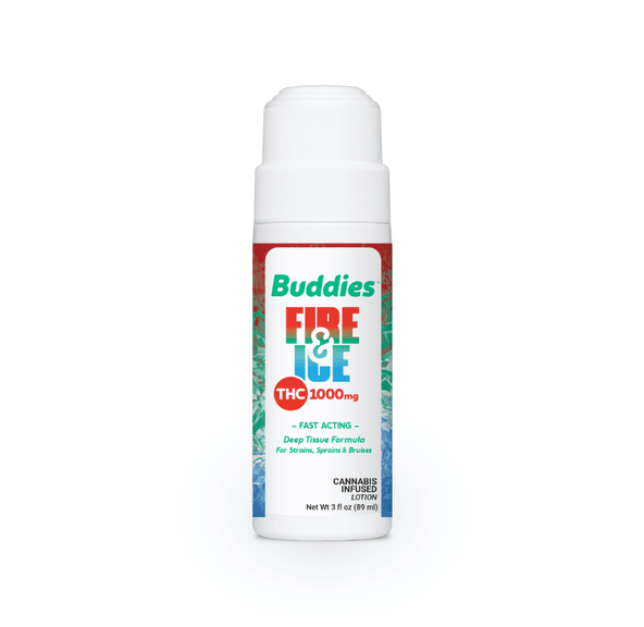 Buddies Topical Fire and Ice Roll On THC 1000mg