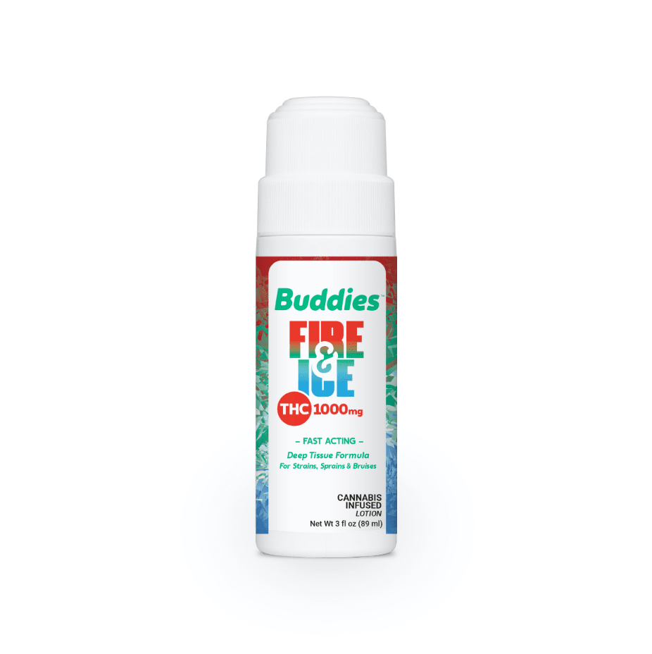 Buddies Topical Fire and Ice Roll On THC 1000mg
