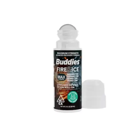 Buddies Topical MAX Fire and Ice Roll On 1000mg THC / 1000mg CBD