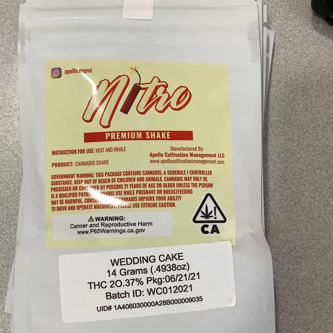 (Apollo) Wedding Cake 14G Nitro Shake