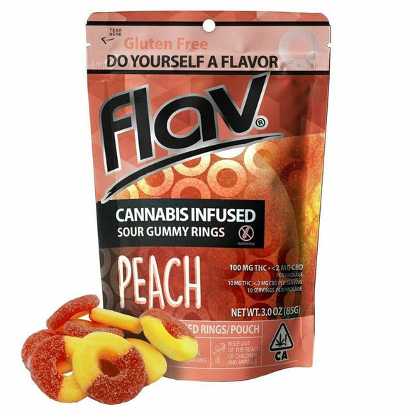 100mg Peach Sour Rings // Flav
