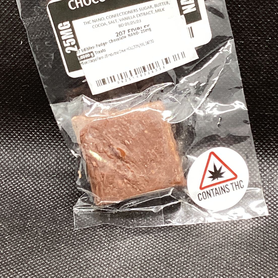 207 Edibles- Fudge- Chocolate- NANO- 25mg