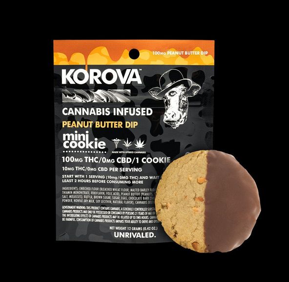 Korova Mini Dips THC - Peanut Butter Dip - 100mg / Case of 20
