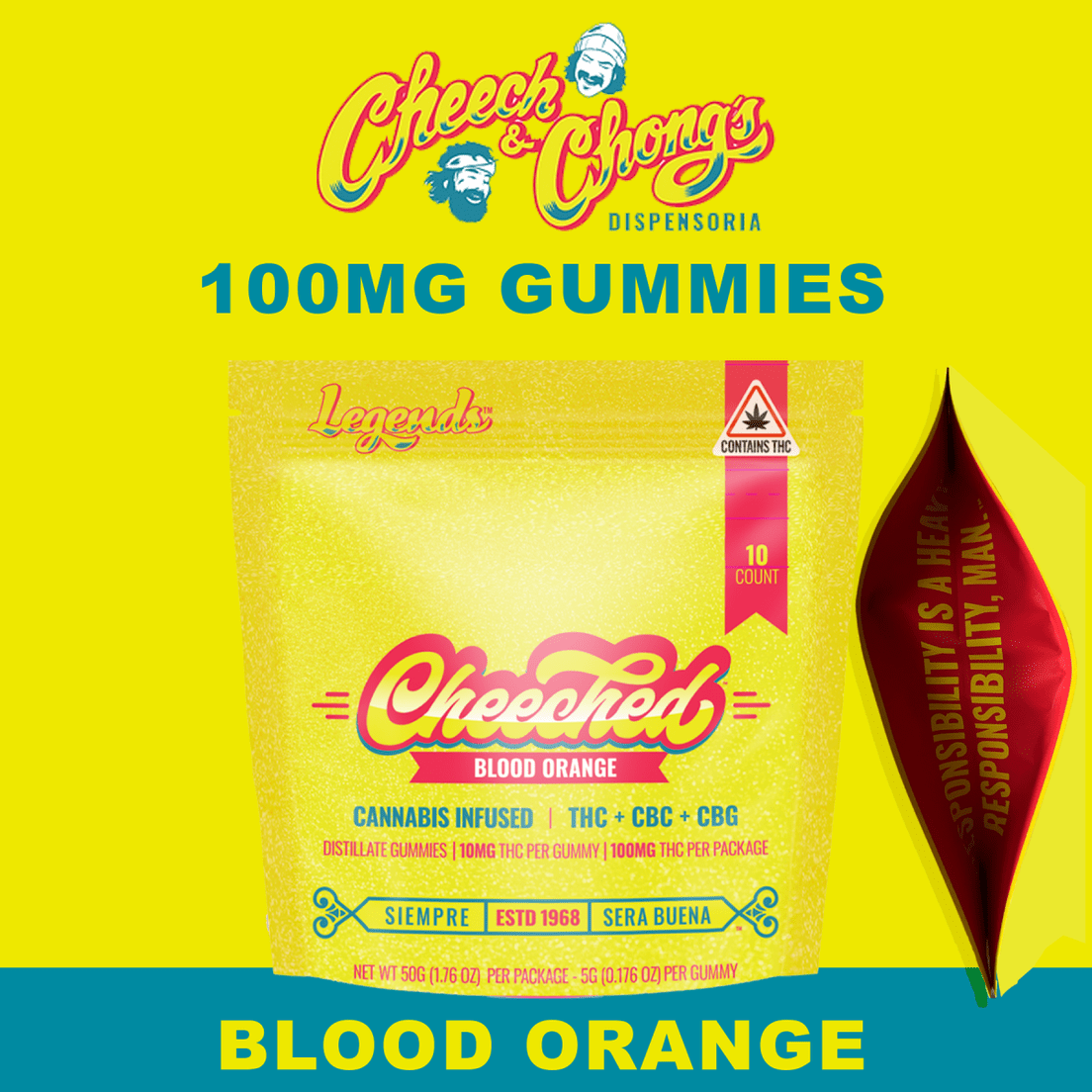 C&C 10:2:2 THC + CBC + CBG Blood Orange Gummies 10mg 10pk