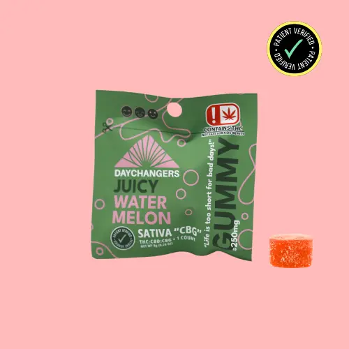 DAY CHANGERS JUICY WATERMELON THC:CBD:CBG SINGLE SERVE GUMMY 250MG
