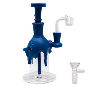 Blue Woodpecker 8 Inches Silicone Bong and Dab Rigs