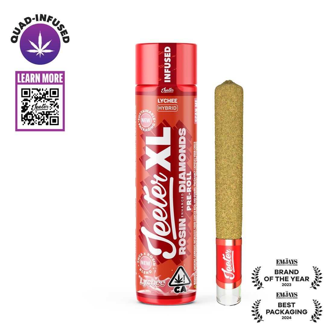 Jeeter | Quad Infused | Preroll | 2g XL | Lychee