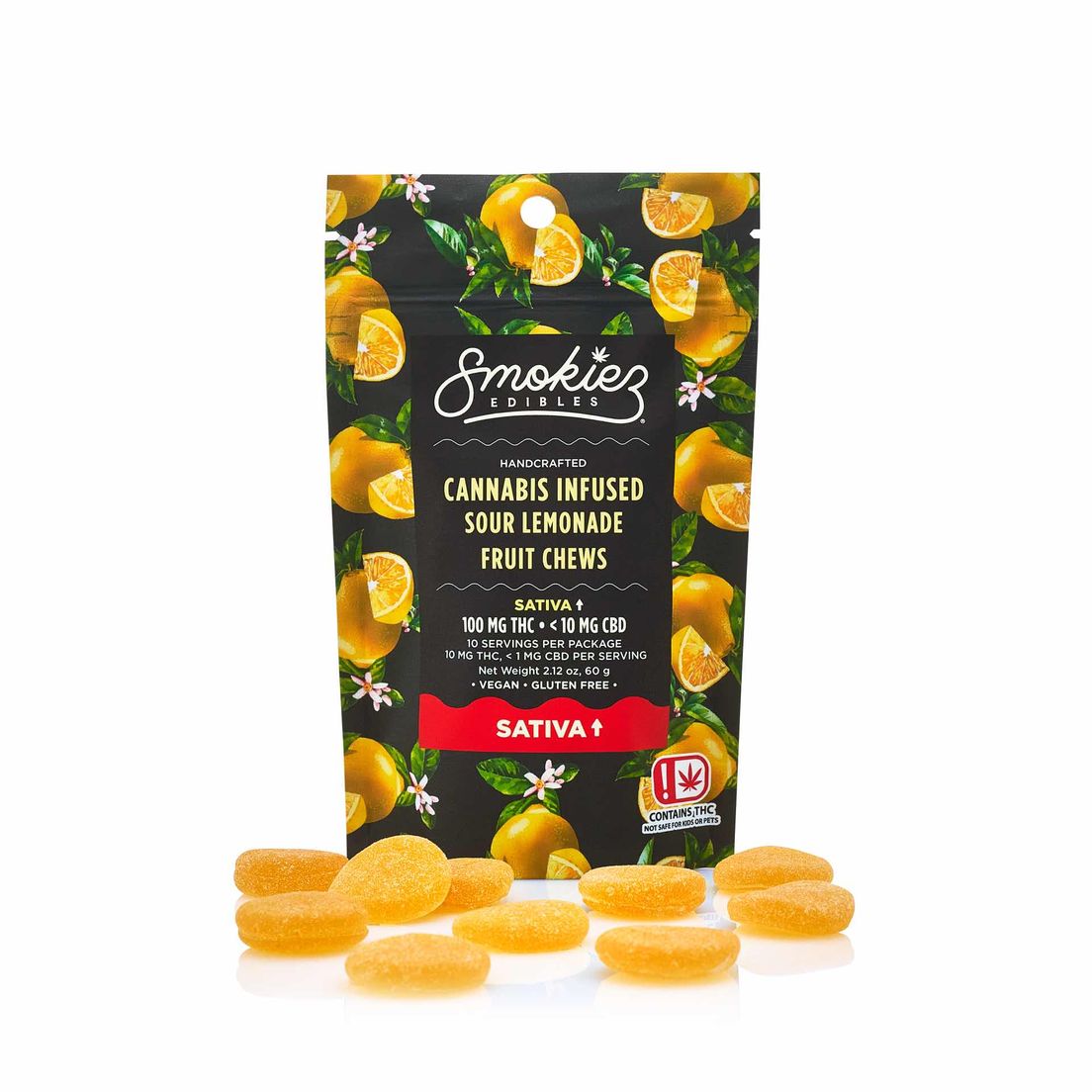 Sour Lemonade SATIVA 100mg THC Fruit Chews