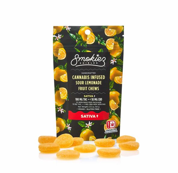 Sour Lemonade SATIVA 100mg THC Fruit Chews