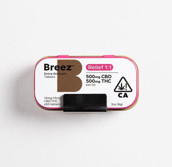 Breez - 1:1 CBD Relief - 10MG/500MG Tablets