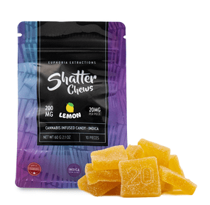 200mg Indica Lemon Shatter Chews by Euphoria Extractions (20mg x10)