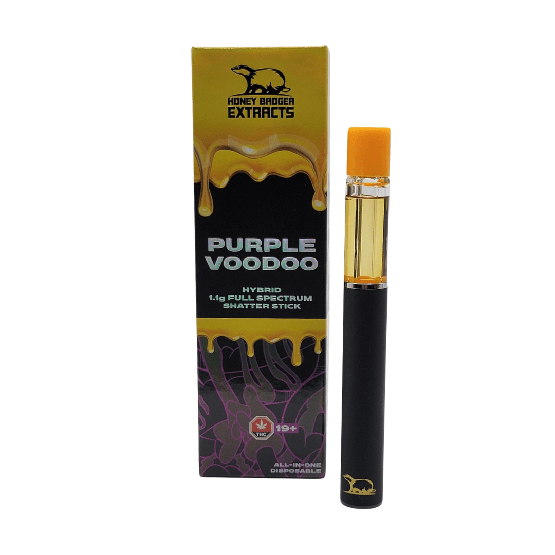Purple Voodoo - 1.1G Disposable Shatter Pen by Honey Badger