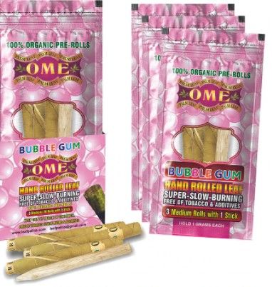 BUBBLE GUM OME PALM LEAF WRAPS - 3 Pack