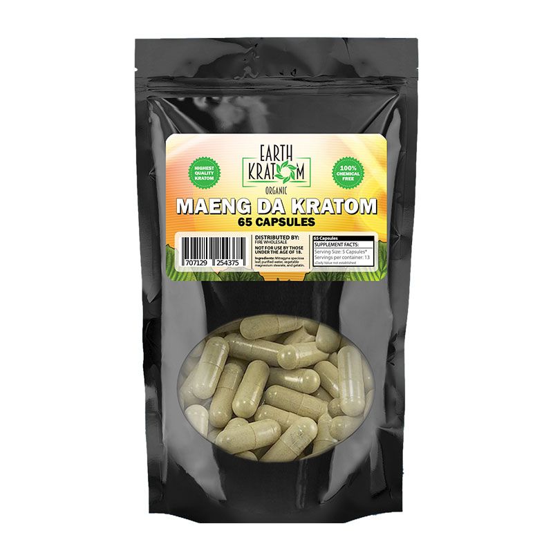 65ct Green Maeng Da Kratom Capsules