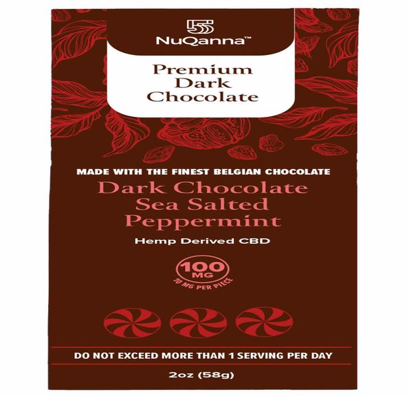 CBD Chocolate : Peppermint Dark Chocolate : 100 mg