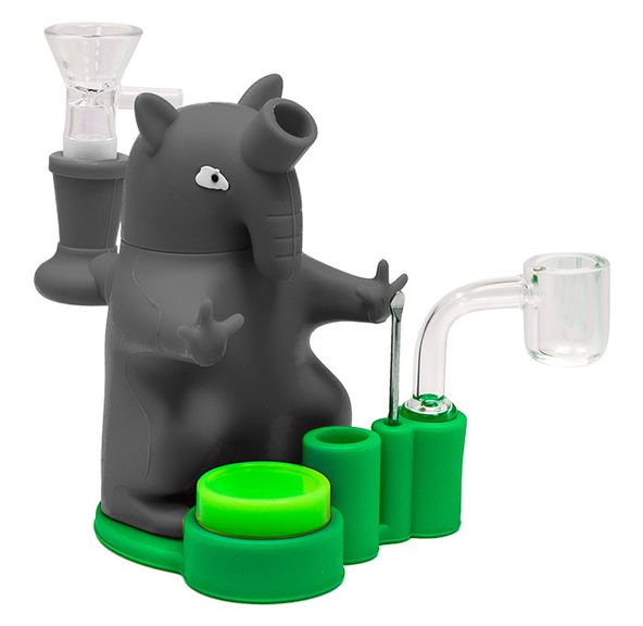 Grey Elephant 6 Inches Silicon Bong Dab Rig