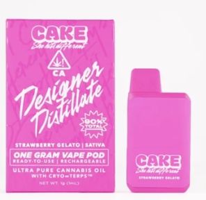 Cake - Strawberry Gelato Designer Distillate Disposable Vape 1.25g