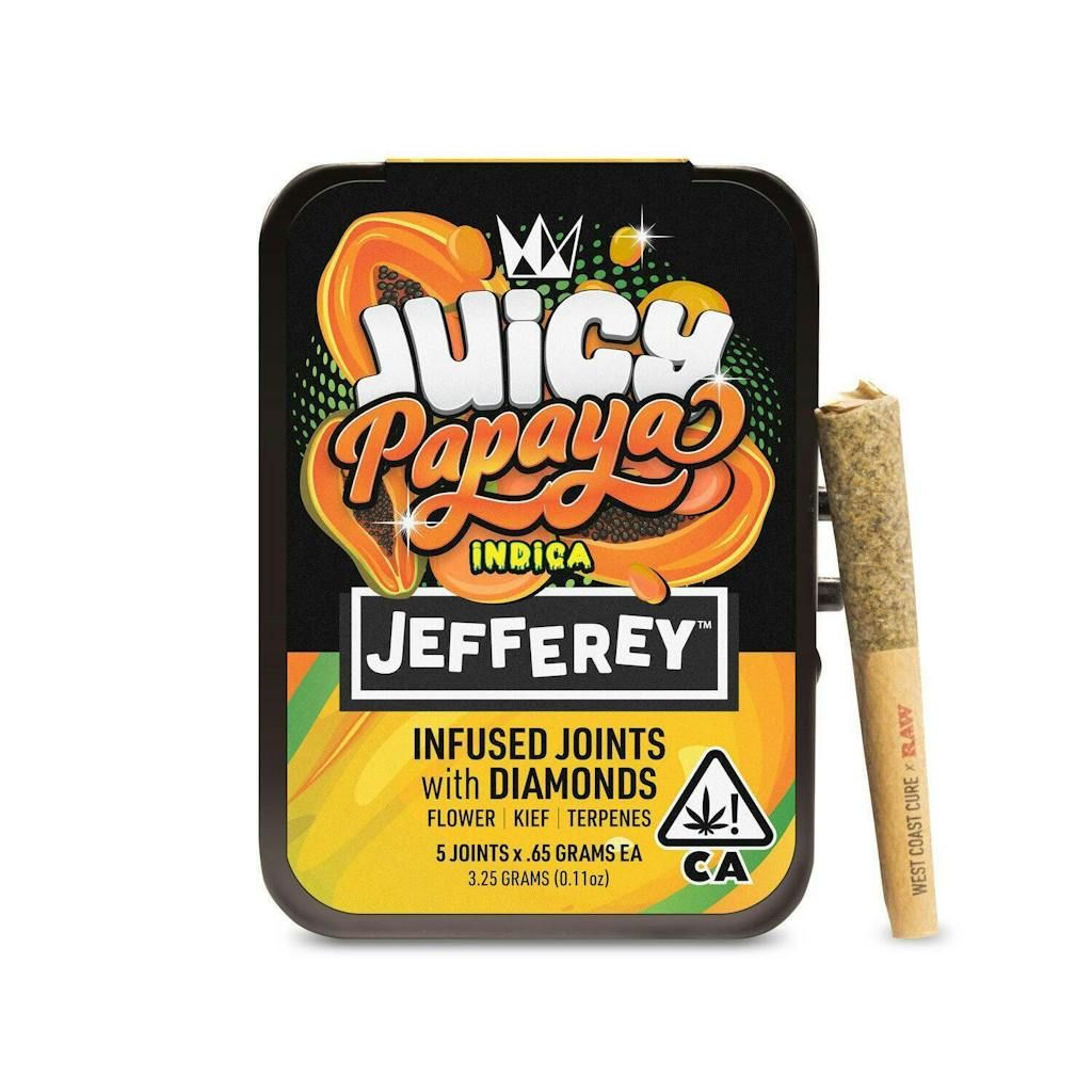 West Coast Cure - Juicy Papaya - Jefferey Infused Joint .65g 5 Pack 3.25g